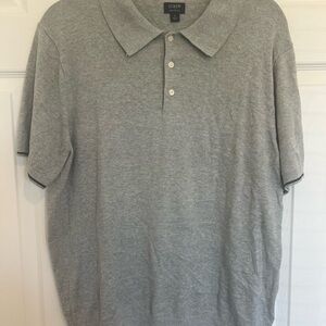 J. Crew Men's Gray Polo Shirt size Large 100% cotton